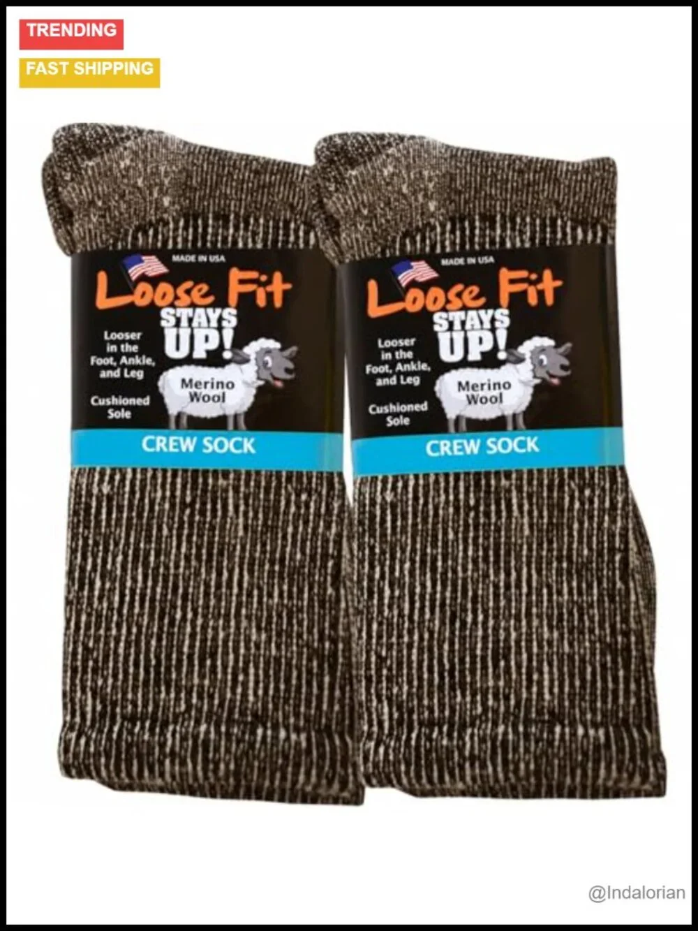 Merino Wool Socks for Wide Feet - 2 Pack